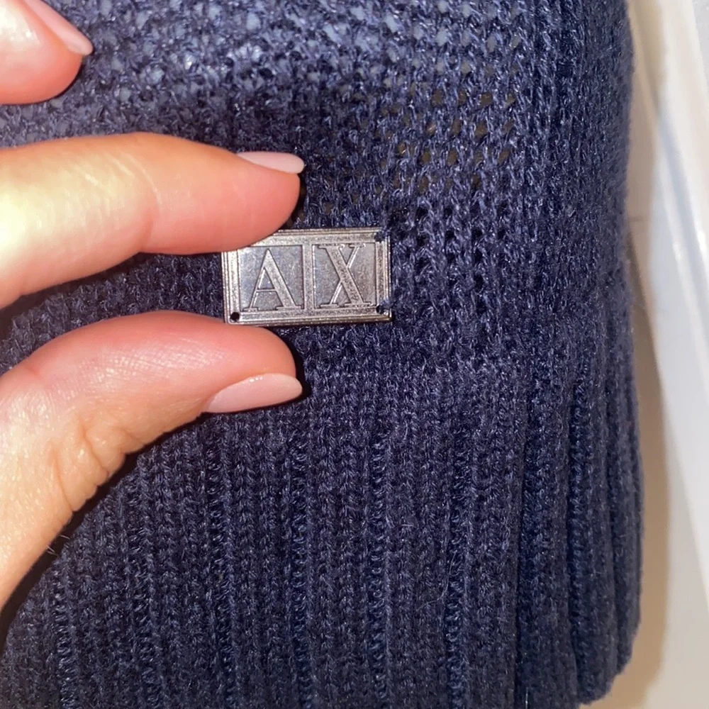 Armani‎ Exchange Two Tone Knit Button Down Cardigan